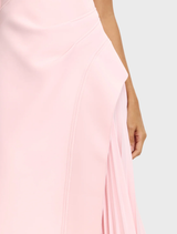 Fairy Floss maxi dress in a pastel pink hue, offering a stylish and comfortable option for warm-weather occasions.