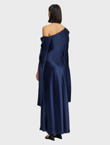  Deep sapphire Linhope maxi dress showcasing a graceful silhouette, suitable for special occasions and stylish summer wear.