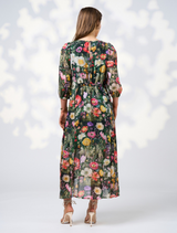 Ivy Multi floral midi dress, designed with a lively floral print fabric for a stylish and elegant look.
