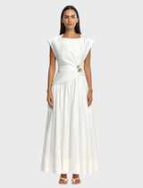 Ivory Mannersly maxi dress featuring a flowing silhouette and elegant design, perfect for formal occasions.