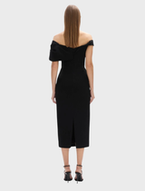 Mattie Dress in black, featuring a sleek design and elegant silhouette, perfect for formal or casual occasions.