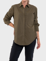 Saville Shirt with a cargo design, featuring a relaxed silhouette and functional pockets for convenience.