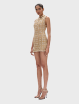 Metallic Iris Mini, characterized by its glossy finish and compact shape, ideal for contemporary settings.