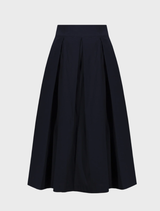 Chic midnight blue skirt made from soft material, perfect for adding sophistication to any outfit.