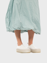 Mint poplin skirt with a decorative print, offering a chic and trendy look for spring and summer wear.