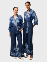 Moonlit Batik Asher Viscose Faille Shirt, showcasing a vibrant pattern and comfortable fit for casual or formal wear.