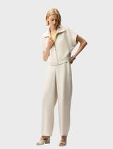 Moonstone-colored jacket with a zipper front, offering a chic and modern aesthetic for casual or formal occasions.