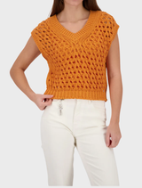 Openwork cardigan in aperitif color, featuring intricate lace patterns and a relaxed fit for a stylish layering option.