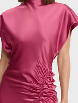 Beckford maxi dress in a vibrant orchid pink, showcasing a graceful silhouette suitable for various occasions.