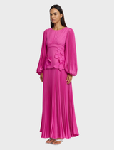 Elegant topaz maxi dress with a sleeveless cut, showcasing a long, flowing design perfect for warm weather.