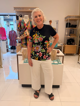 Classic crew neck tee with short sleeves in Orlaya color, perfect for layering or wearing alone for a casual style.