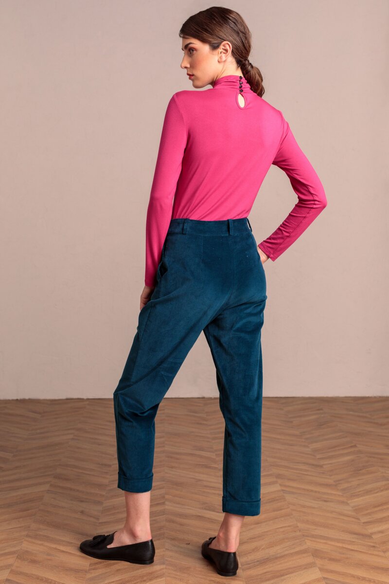 T-Shirt, Rollneck - Hot Pink