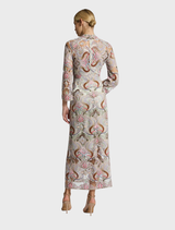 Sorbet-nude Paloma Midi dress, designed with a graceful silhouette and soft fabric for a chic, feminine style.
