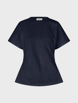 Navy Sky Patayamd T-shirt displayed on a hanger, showcasing its vibrant color and casual design.