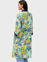 A beautifully crafted patchwork kimono by Armeria, displaying an array of colorful fabrics and intricate designs.