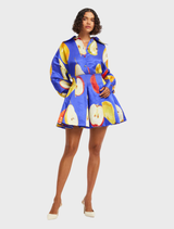 The Kaity Skirt displays a whimsical pear print, perfect for adding a fun touch to any outfit.