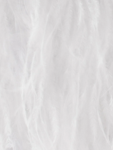 A stylish white feather purse with a metal ring, known as the Penny Feathered Frame Bag, perfect for elegant occasions.