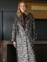 Modern pewter coat from Thanks Gorgeous, highlighting a sleek design suitable for both casual and formal wear.