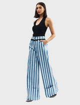The Darcey Jean, crafted from powder denim, presents a fashionable stripe pattern suitable for versatile styling options.