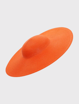 Lightweight orange hat with a structured crown and fitted headband, ideal for completing race day outfits with elegance.