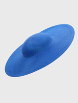 Elegant royal blue hat with a sculptural shape and fitted headband, ideal for completing formal and race day outfits.