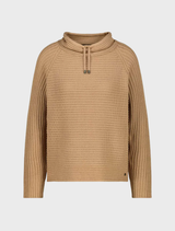 Basic Monari ribbed sweater in cognac color, featuring a classic design and comfortable fit for casual wear.