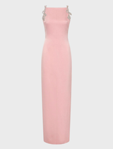 Oryx Column Gown in a gentle rosewater color, perfect for adding a touch of sophistication to any event.