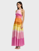 The Rourke Maxi Dress showcases a colorful Getali Mix design, ideal for casual outings or beach events.
