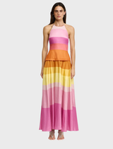 Rourke Maxi Dress in Getali Mix features a vibrant pattern and flowing silhouette, perfect for summer occasions.