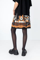 Skirt Abstract Pattern Beige - White Coffee