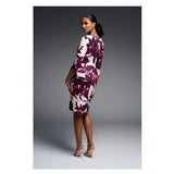 Floral Wrap Dress - Champagne/Mulberry