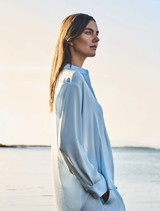 Glacier-colored soft shirt, showcasing a comfortable design and lightweight material for easy wear.