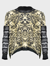 Black lace shirt with a stylish design, featuring a Dijon color accent, perfect for elegant occasions.