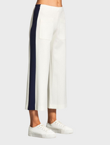 Comfortable cropped pants crafted from a soft, stretchy material for a relaxed fit.