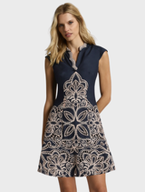 Navy and blush Sierra Mini bag, showcasing a stylish and compact design ideal for everyday use or evening events.