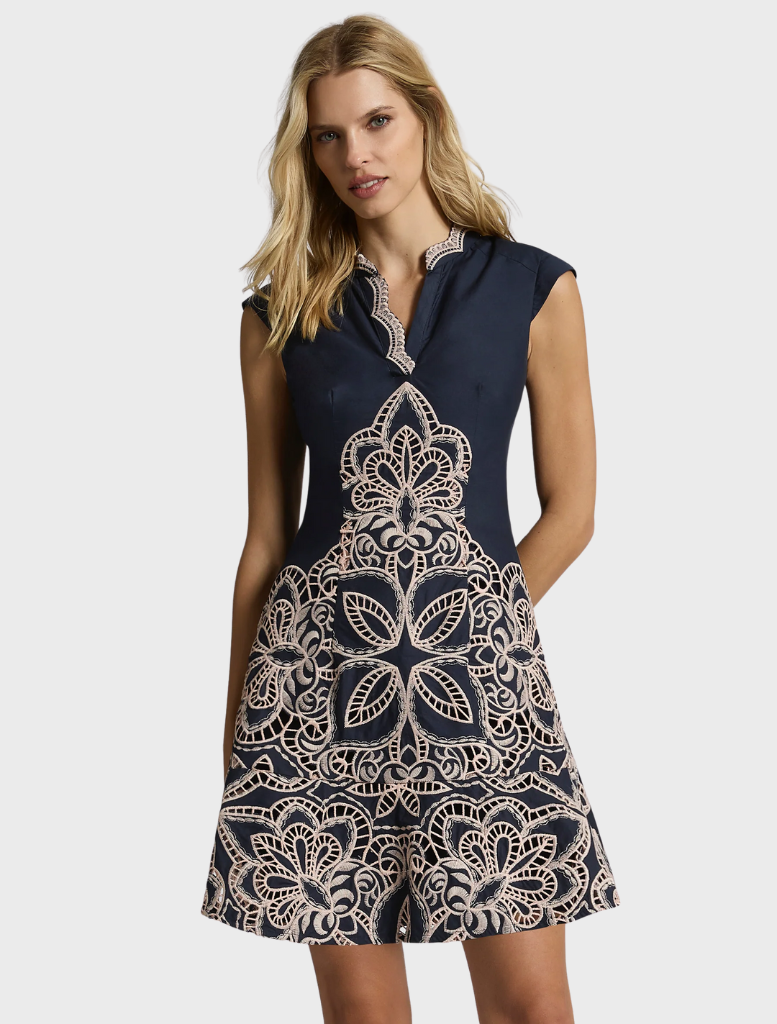 Navy and blush Sierra Mini bag, showcasing a stylish and compact design ideal for everyday use or evening events.