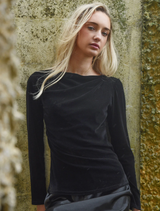 Black Soft Spell Top featuring a relaxed fit and lightweight fabric, ideal for casual or layered outfits.