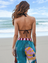 Step Into Sunshine Shorts with a cheerful multifish print, designed for comfort and style during sunny days.