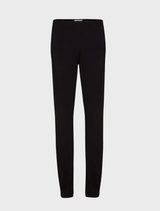 Black straight pants arranged neatly, emphasizing their classic cut and suitability for professional or everyday outfits.