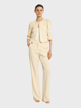 Nikita Jacket, straw-colored, showcasing a modern cut and versatile style for various outfits.