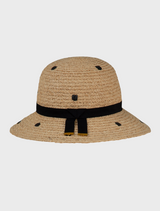 A straw hat adorned with a black ribbon, representing the character Hat Girl from the game.