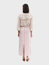 Stylish Ellery blouse with an antique bark stripe pattern, perfect for adding elegance to any outfit.