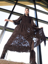 After Dark Dress in a warm chocolate tone, showcasing a refined style suitable for elegant evening affairs.