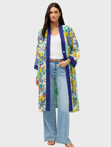 Unique patchwork kimono from Armeria, featuring a blend of colorful fabrics and intricate designs for a fashionable statement.