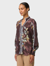 Asher Viscose Faille Shirt in Ember Vines, featuring a stylish floral print on a comfortable, airy fabric.