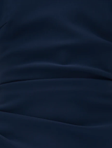Chic navy jade gown with a flattering silhouette, perfect for evening wear and formal occasions.