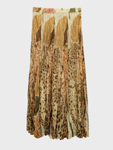 A bright yellow skirt with a flowing design, perfect for casual or summer wear.