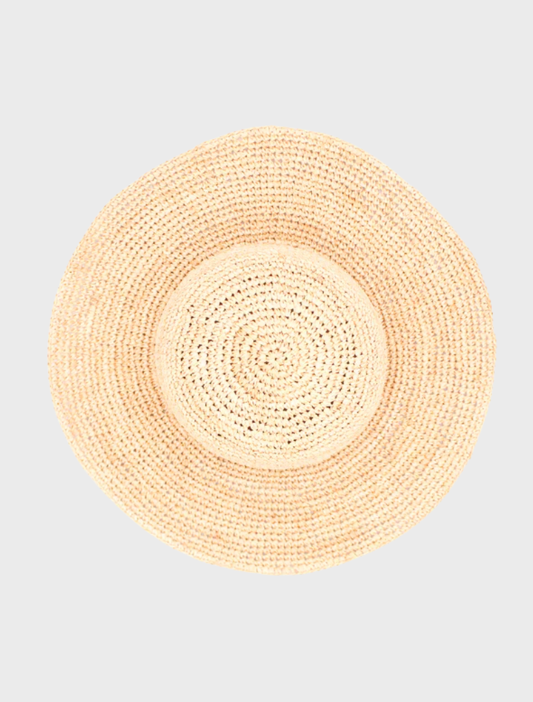 Elegant brown Rosalie floppy hat with a broad brim, perfect for adding style and sun protection to any outfit.