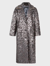 Chic pewter coat by Thanks Gorgeous, offering a refined style and versatile wear for any wardrobe.