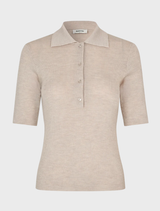 SS Polo by Hirokimd in a light Summer Sand hue, ideal for relaxed summer outings and casual gatherings.